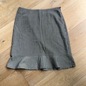 LOFT cotton denim striped skirt